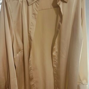 a new day Champagne Color Satin Button-Up Blouse